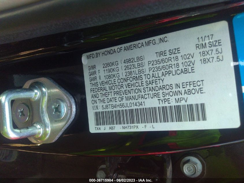 2018 ACURA RDX W - 5J8TB4H56JL014341