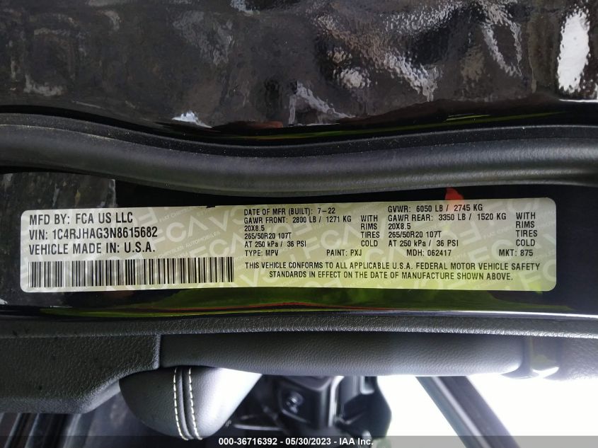 2022 JEEP GRAND CHEROKEE ALTITUDE - 1C4RJHAG3N8615682