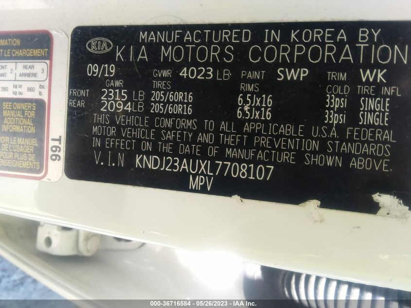 2020 KIA SOUL LX - KNDJ23AUXL7708107