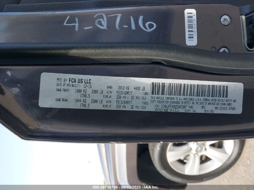 2016 JEEP PATRIOT LATITUDE - 1C4NJPFA9GD647947