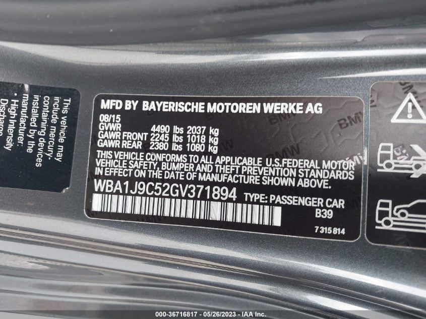 2016 BMW 2 SERIES M235I XDRIVE - WBA1J9C52GV371894