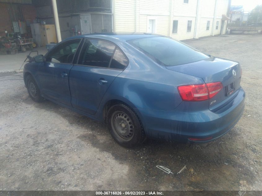 2015 VOLKSWAGEN JETTA SEDAN 2.0L S - 3VW2K7AJ3FM289302