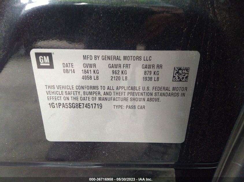 2014 CHEVROLET CRUZE LS - 1G1PA5SG8E7451719