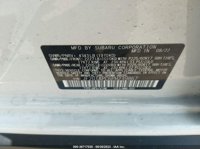 2023 SUBARU CROSSTREK PREMIUM - JF2GTAPC6PH239867