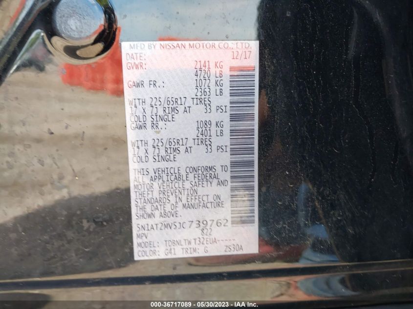 2018 NISSAN ROGUE SV - 5N1AT2MV5JC739762