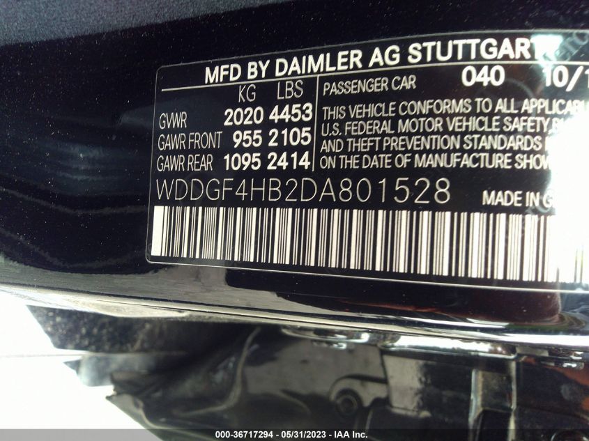 2013 MERCEDES-BENZ C-CLASS C 250 - WDDGF4HB2DA801528
