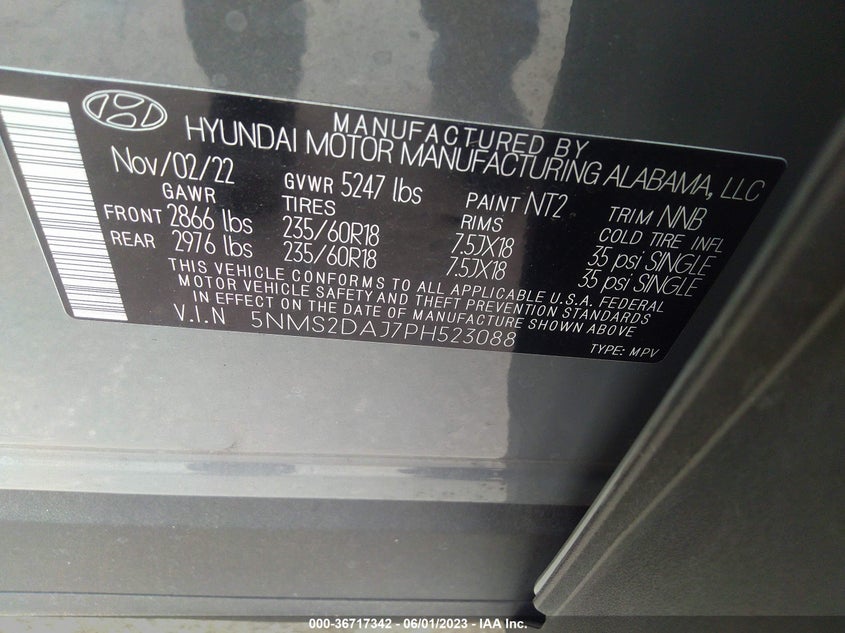 VIN 5NMS2DAJ7PH523088 2023 HYUNDAI SANTA FE SEL