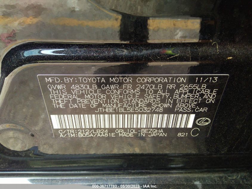 2014 LEXUS GS 350 - JTHBE1BL5E5032748