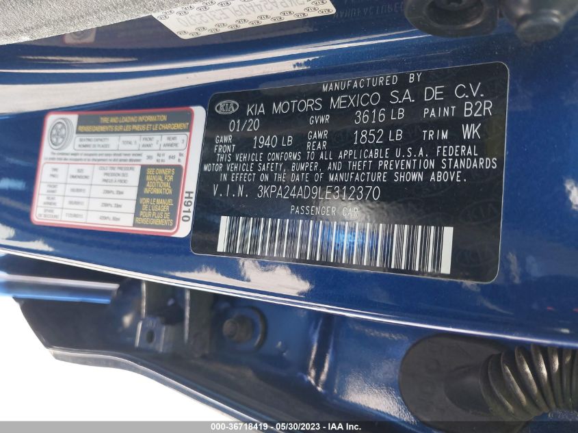 2020 KIA RIO S - 3KPA24AD9LE312370