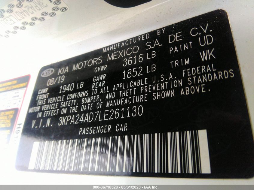 2020 KIA RIO LX - 3KPA24AD7LE261130