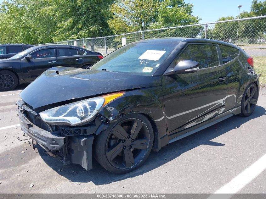 2013 HYUNDAI VELOSTER TURBO W/BLACK INT - KMHTC6AE2DU158836