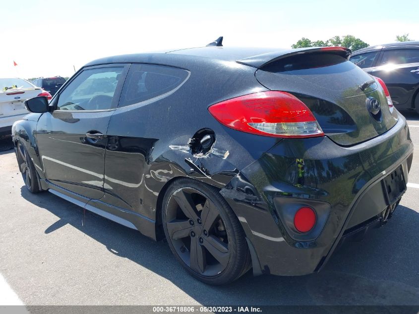 2013 HYUNDAI VELOSTER TURBO W/BLACK INT - KMHTC6AE2DU158836
