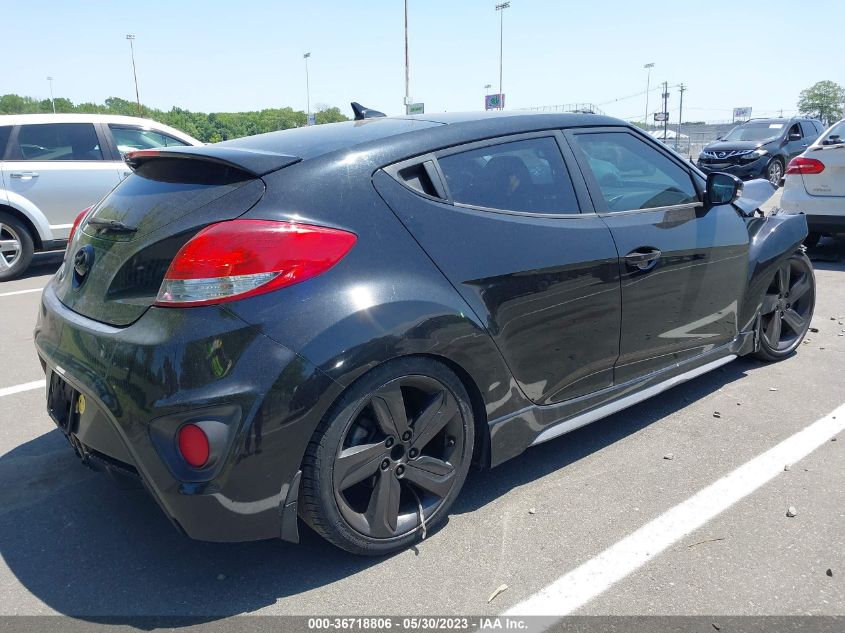 2013 HYUNDAI VELOSTER TURBO W/BLACK INT - KMHTC6AE2DU158836