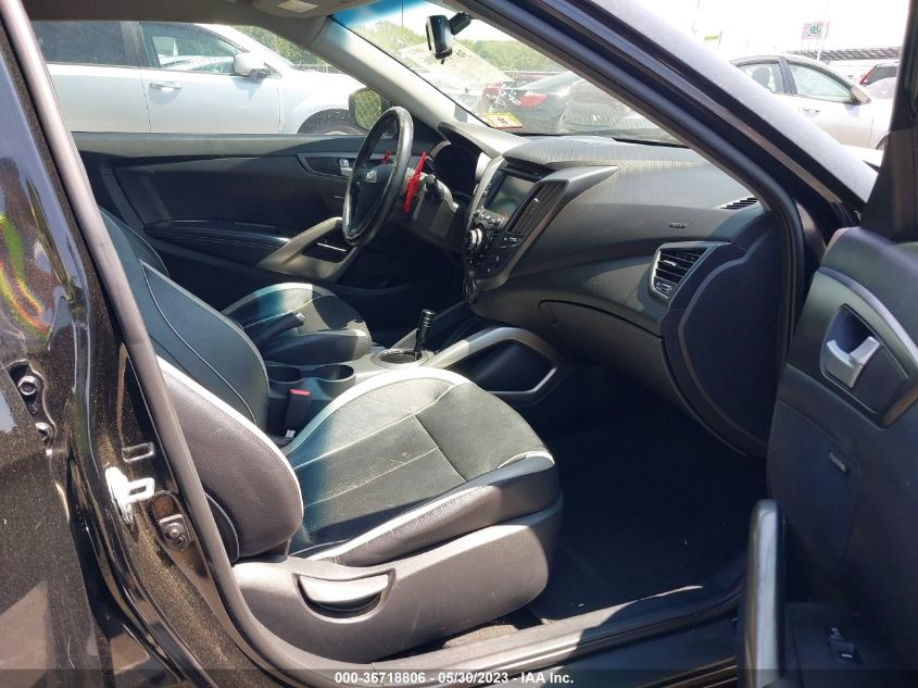 2013 HYUNDAI VELOSTER TURBO W/BLACK INT - KMHTC6AE2DU158836