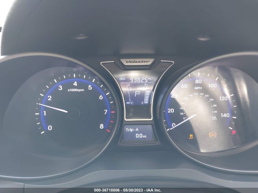 2013 HYUNDAI VELOSTER TURBO W/BLACK INT - KMHTC6AE2DU158836