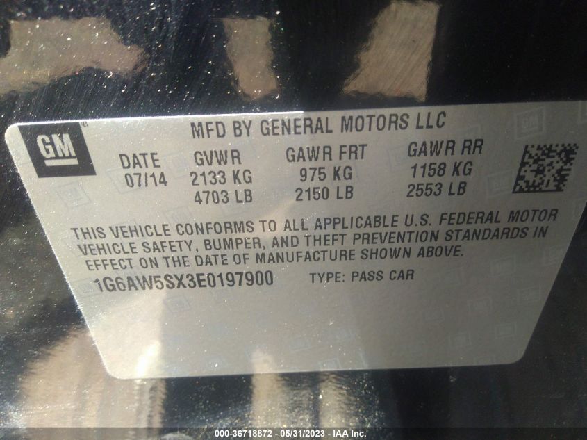 2014 CADILLAC CTS SEDAN AWD - 1G6AW5SX3E0197900