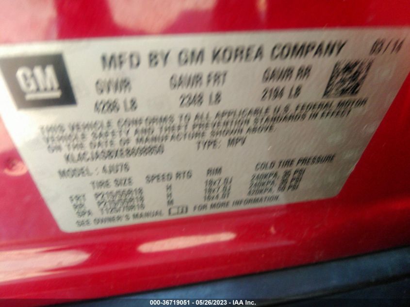 2014 BUICK ENCORE - KL4CJASBXEB698850
