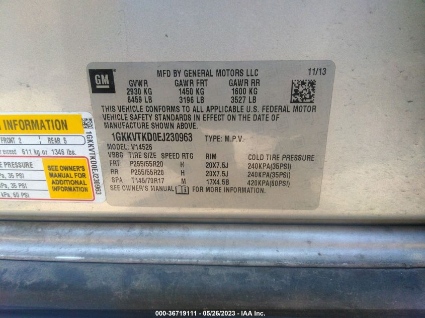 2014 GMC ACADIA DENALI - 1GKKVTKD0EJ230963