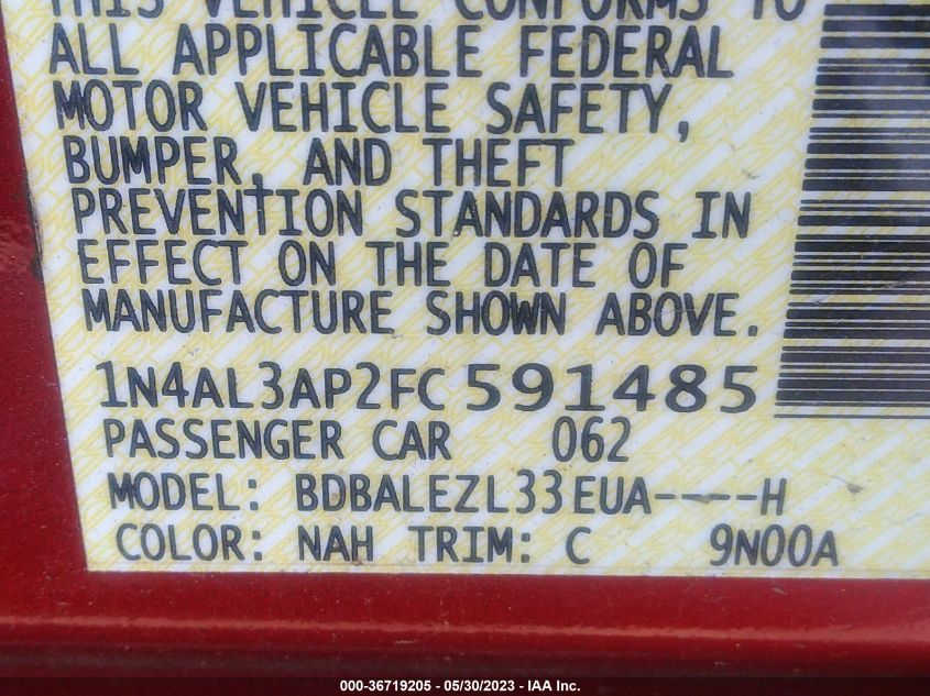 2015 NISSAN ALTIMA 2.5 S - 1N4AL3AP2FC591485