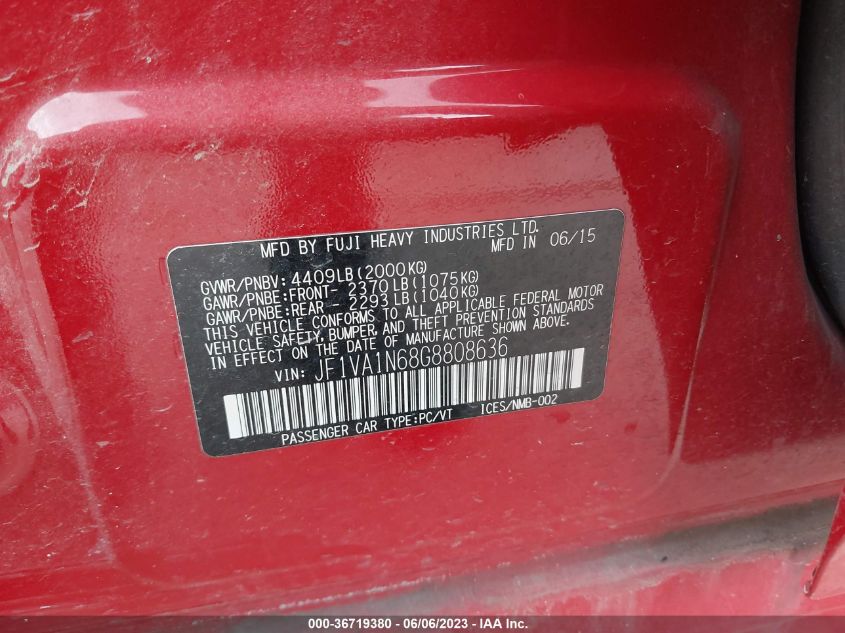 2016 SUBARU WRX LIMITED - JF1VA1N68G8808636