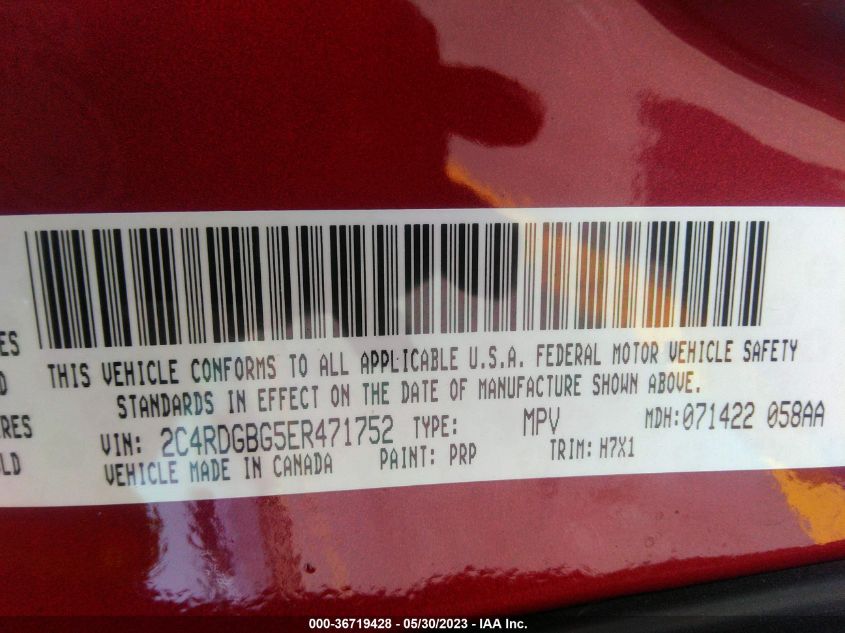 2014 DODGE GRAND CARAVAN SE - 2C4RDGBG5ER471752