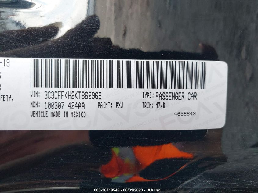 2019 FIAT 500 POP - 3C3CFFKH2KT862969