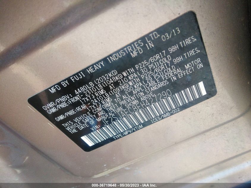 2014 SUBARU FORESTER 2.5I PREMIUM - JF2SJAEC8EH427290