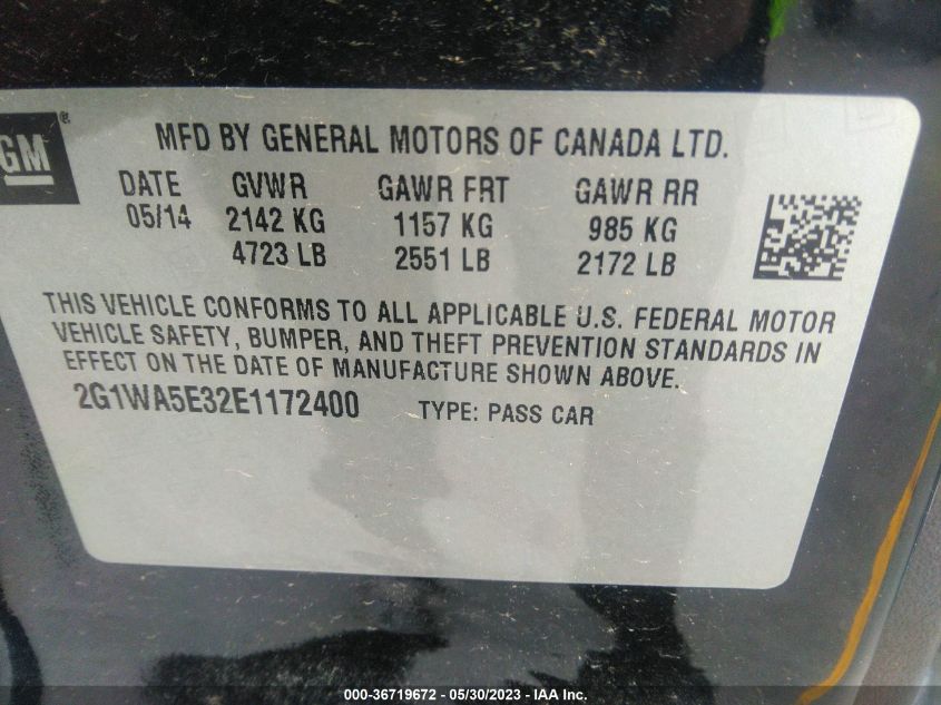 2014 CHEVROLET IMPALA LIMITED LS - 2G1WA5E32E1172400