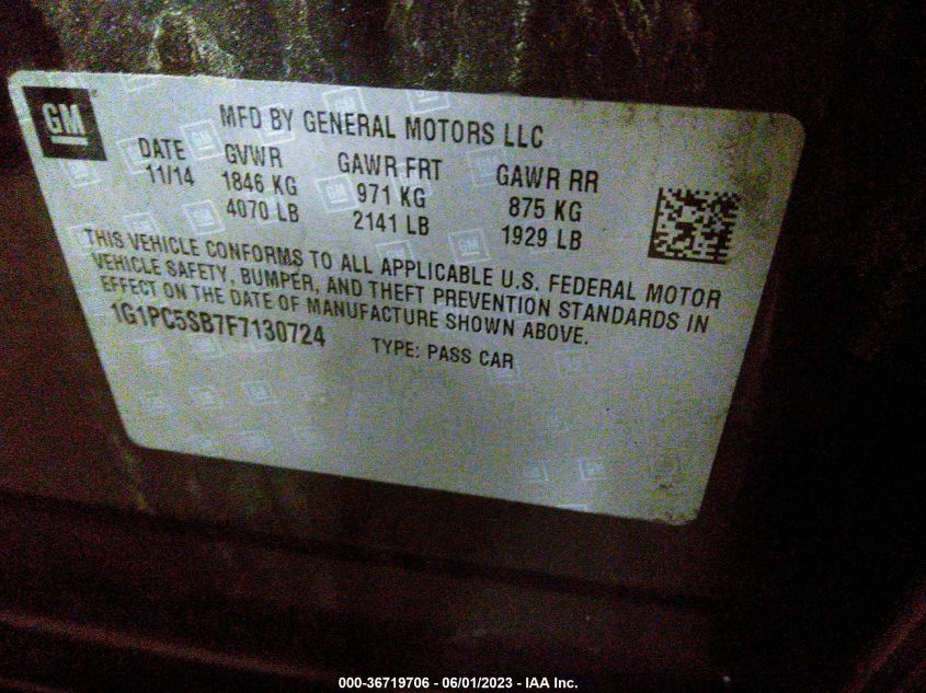 2015 CHEVROLET CRUZE LT - 1G1PC5SB7F7130724