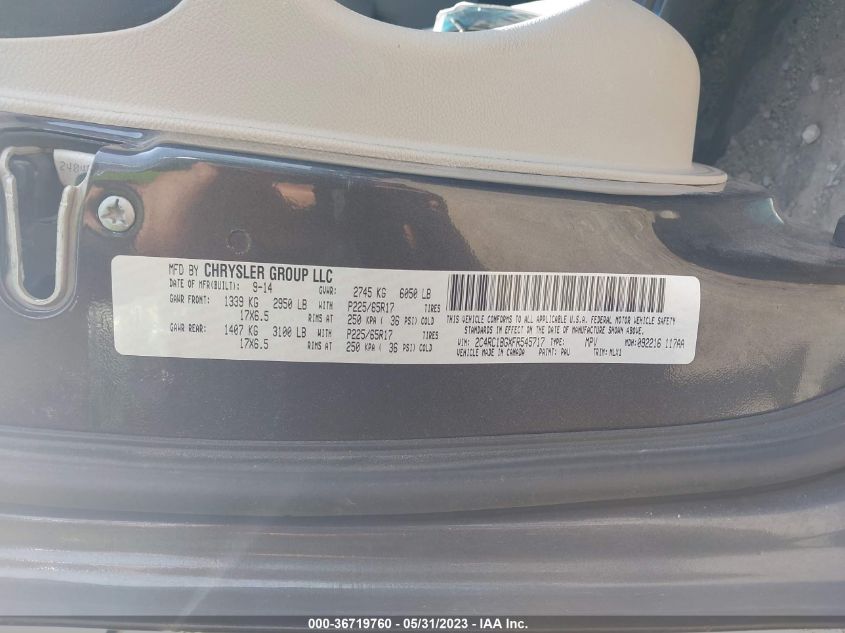 2015 CHRYSLER TOWN & COUNTRY TOURING - 2C4RC1BGXFR545717