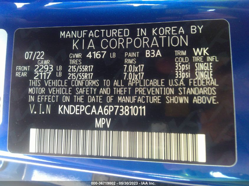 2023 KIA SELTOS LX - KNDEPCAA6P7381011