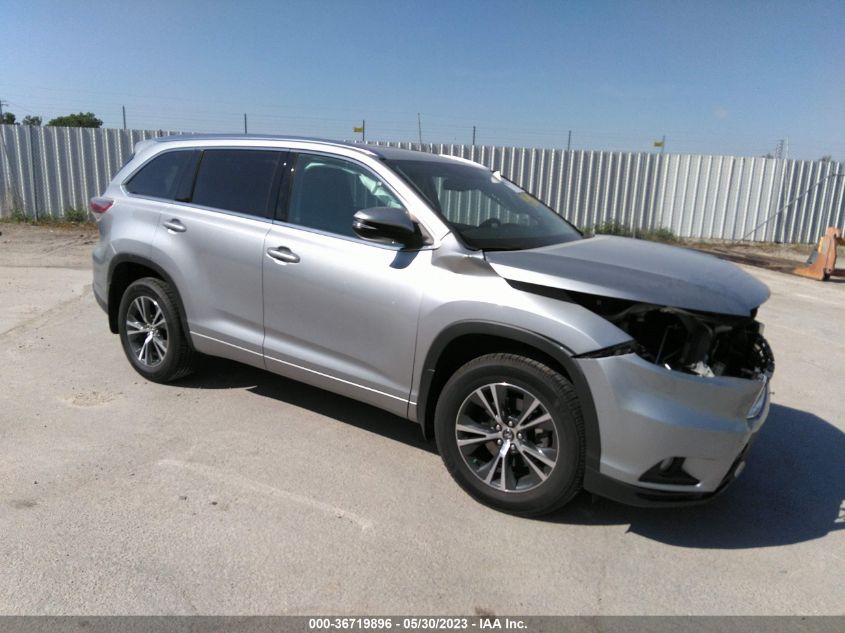 2016 TOYOTA HIGHLANDER XLE - 5TDJKRFH1GS297335