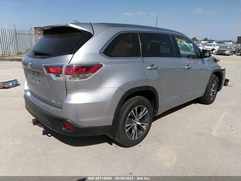 2016 TOYOTA HIGHLANDER XLE - 5TDJKRFH1GS297335