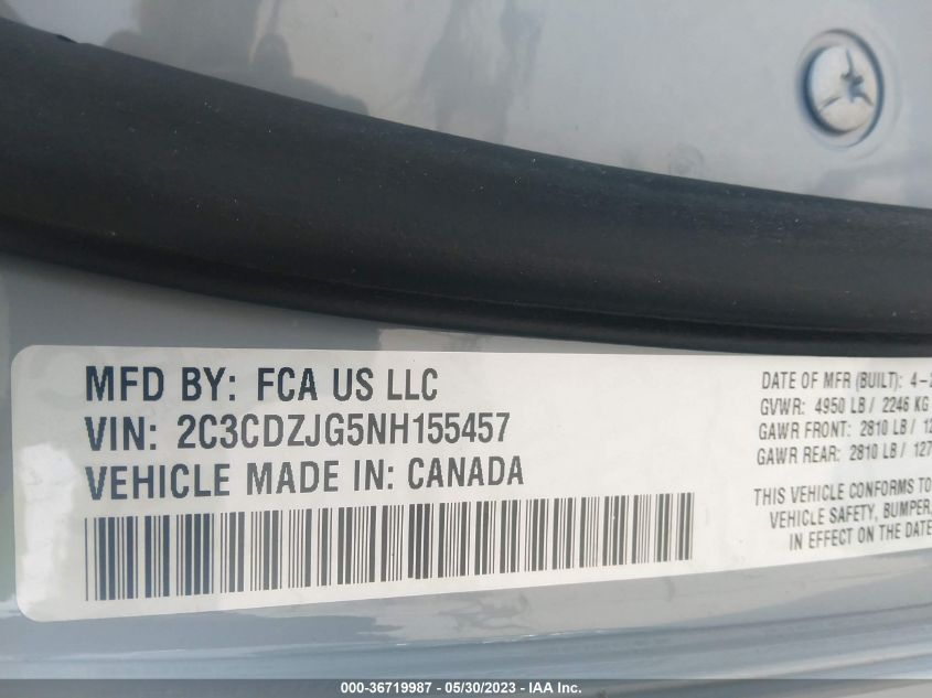 2022 DODGE CHALLENGER GT - 2C3CDZJG5NH155457