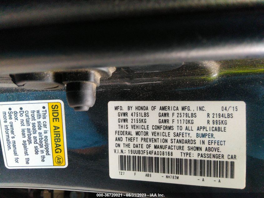 2015 ACURA TLX V6 TECH - 19UUB3F54FA008168
