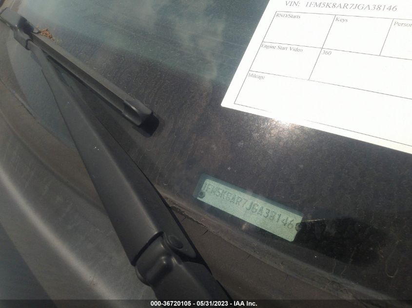 2018 FORD POLICE INTERCEPTOR - 1FM5K8AR7JGA38146