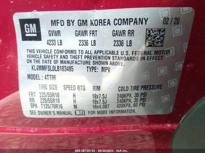 2020 BUICK ENCORE GX ESSENCE - KL4MMFSL0LB103485
