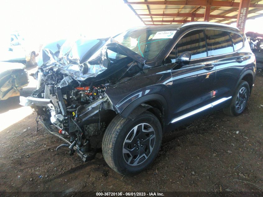 2021 HYUNDAI SANTA FE HYBRID BLUE - KM8S2DA10MU006232