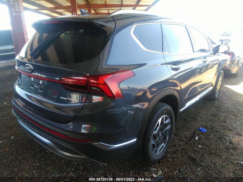 2021 HYUNDAI SANTA FE HYBRID BLUE - KM8S2DA10MU006232