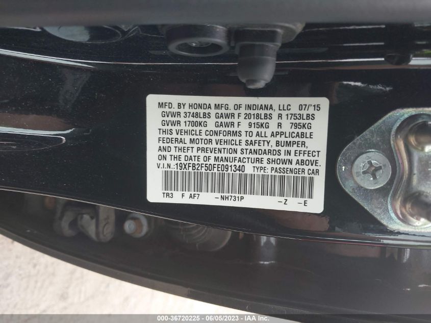 2015 HONDA CIVIC SEDAN LX - 19XFB2F50FE091340