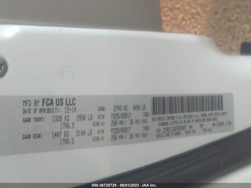 2015 CHRYSLER TOWN & COUNTRY TOURING-L - 2C4RC1CG6FR639057