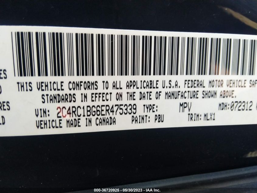 2014 CHRYSLER TOWN & COUNTRY TOURING - 2C4RC1BG6ER475339