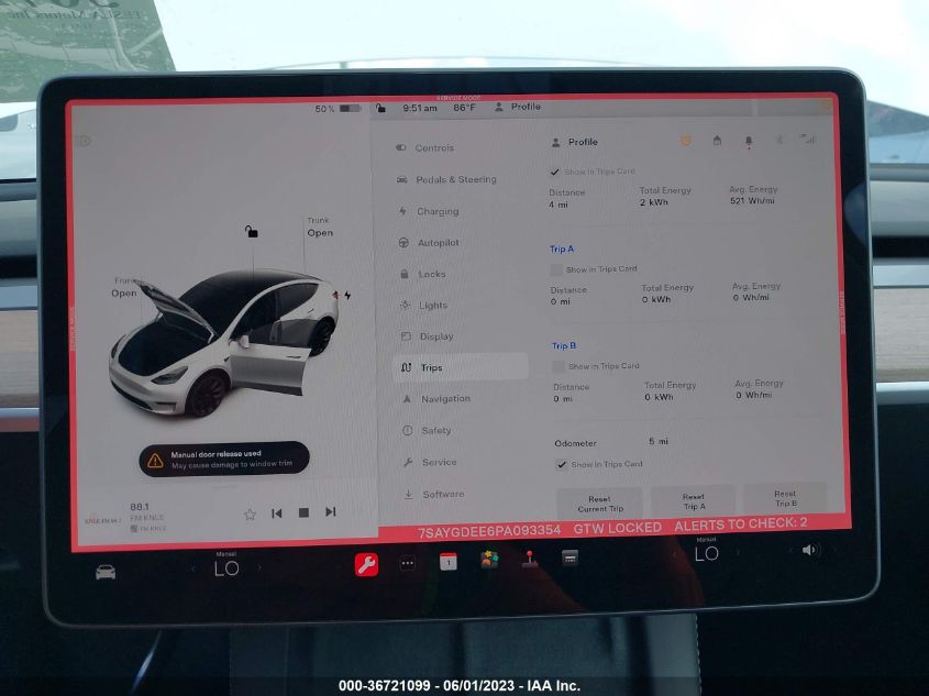 2023 TESLA MODEL Y LONG RANGE - 7SAYGDEE6PA093354