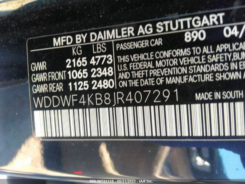 2018 MERCEDES-BENZ C-CLASS C 300 - WDDWF4KB8JR407291