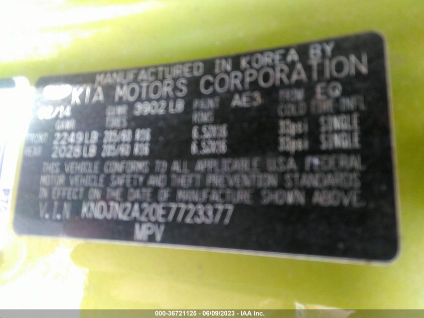 2014 KIA SOUL BASE - KNDJN2A20E7723377