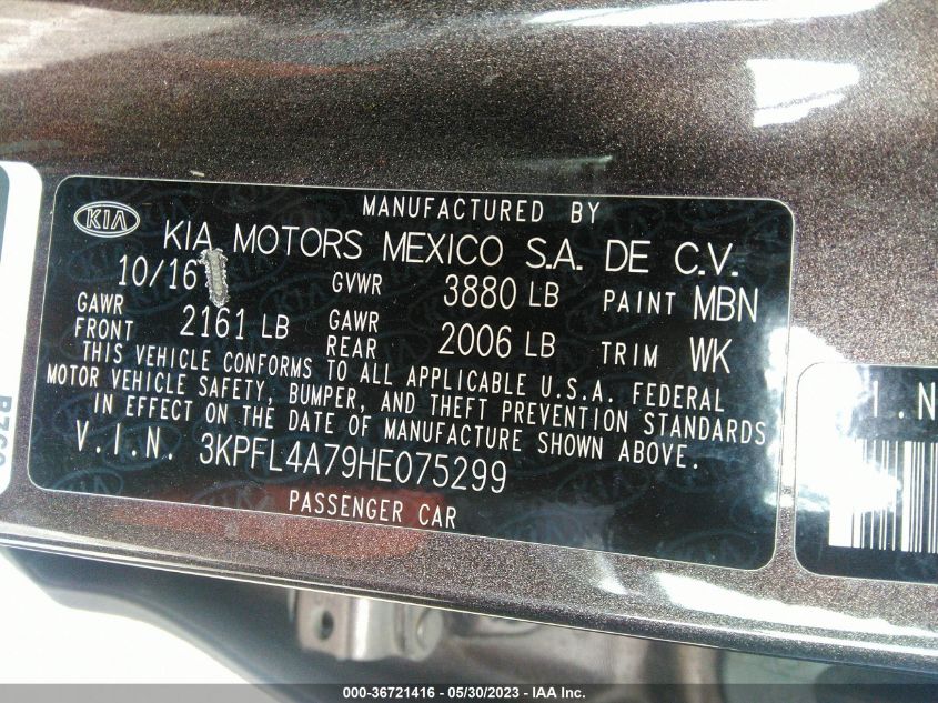 2017 KIA FORTE LX - 3KPFL4A79HE075299