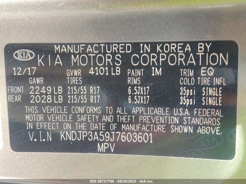 2018 KIA SOUL + - KNDJP3A59J7603601