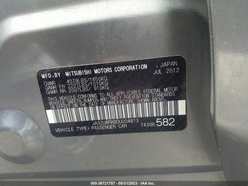 2013 MITSUBISHI LANCER GT - JA32U8FW9DU004813