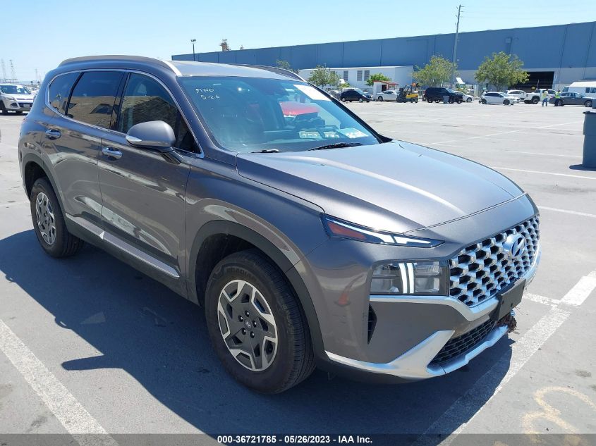 2022 HYUNDAI SANTA FE HYBRID BLUE - KM8S2DA15NU057565