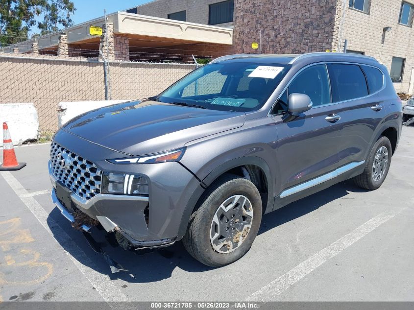 2022 HYUNDAI SANTA FE HYBRID BLUE - KM8S2DA15NU057565